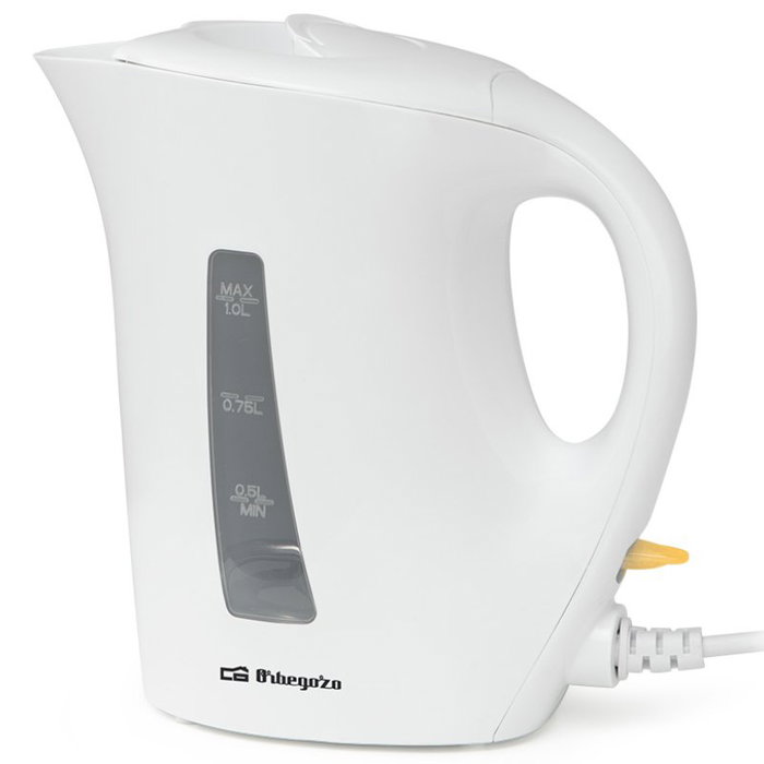 Orbegozo KT 4150 Hervidor de agua 1L 1200W Libre de BPA Asa tacto frío Apagado automático